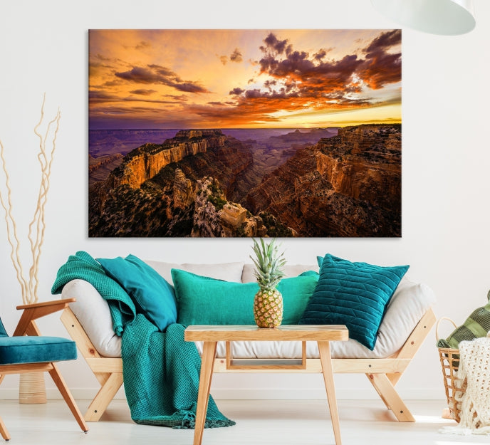 Amazing Grand Canyon View Print on Original Canvas Giclee Extra Large Wall Art