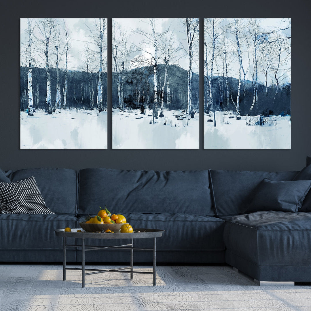 Amazing Winter Landscape Picture Print on Cotton Canvas Forest Wall Art