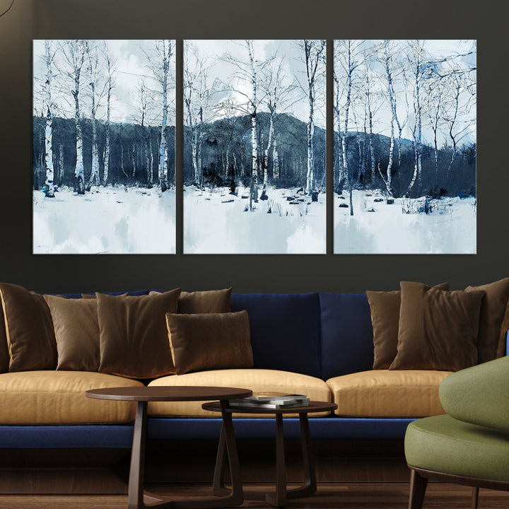 Amazing Winter Landscape Picture Print on Cotton Canvas Forest Wall Art