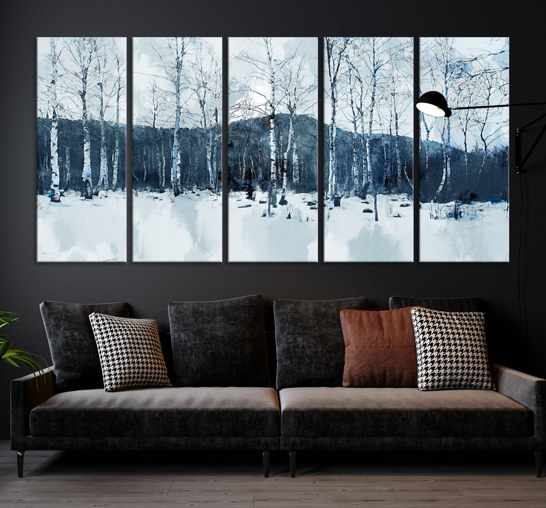 Amazing Winter Landscape Picture Print on Cotton Canvas Forest Wall Art