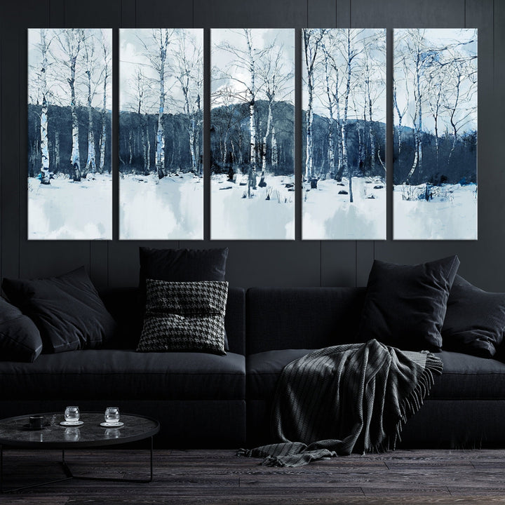 Amazing Winter Landscape Picture Print on Cotton Canvas Forest Wall Art