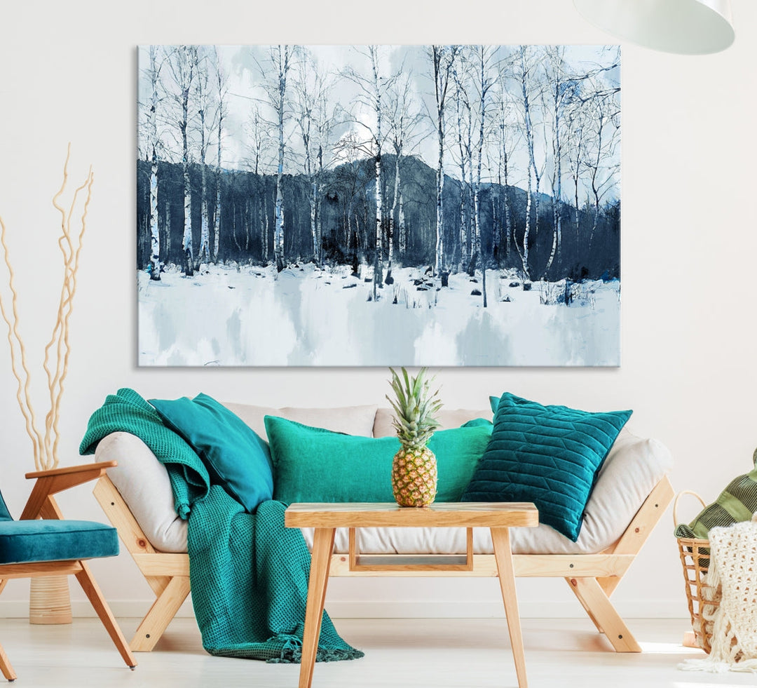 Amazing Winter Landscape Picture Print on Cotton Canvas Forest Wall Art