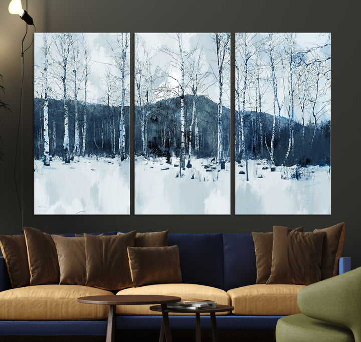 Amazing Winter Landscape Picture Print on Cotton Canvas Forest Wall Art