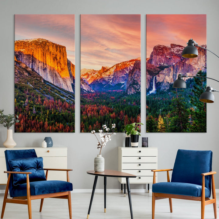 Amazing Yosemite National Park Landscape Canvas Wall Art Print Nature Artwork