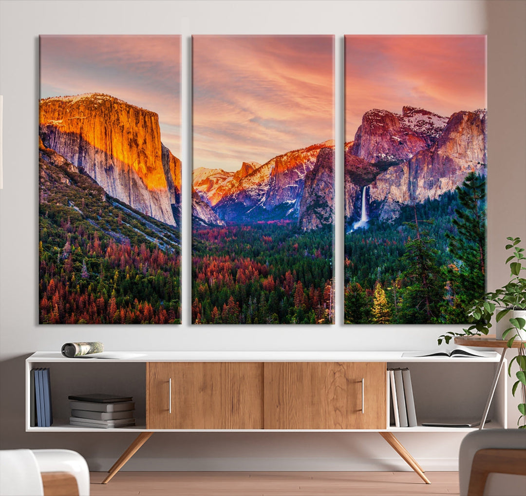 Amazing Yosemite National Park Landscape Canvas Wall Art Print Nature Artwork