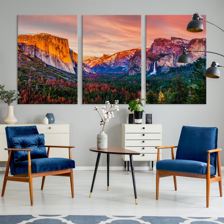 Amazing Yosemite National Park Landscape Canvas Wall Art Print Nature Artwork