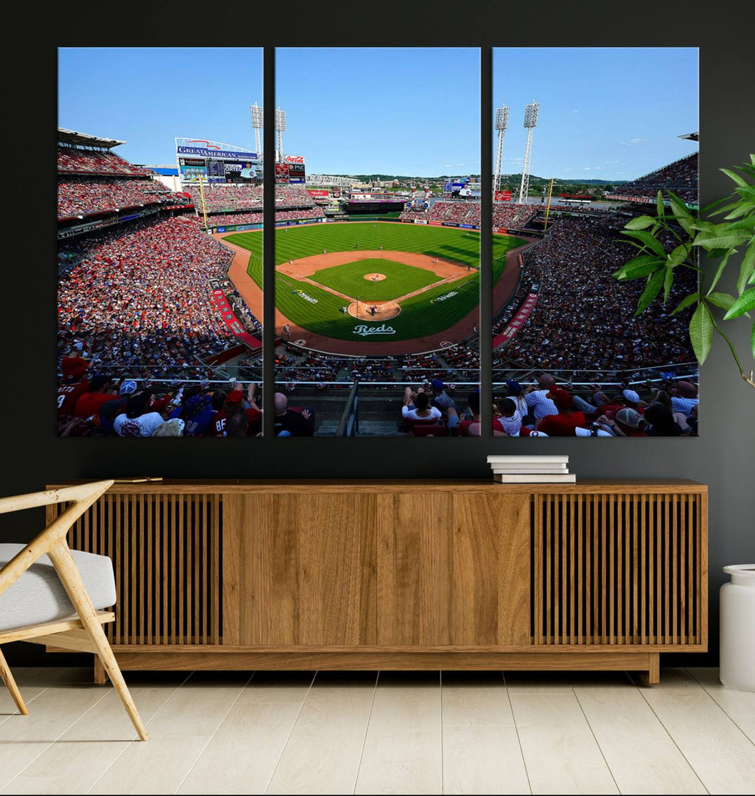 American Ball Park Cincinnati Reds Stadium Wall Art Canvas Print