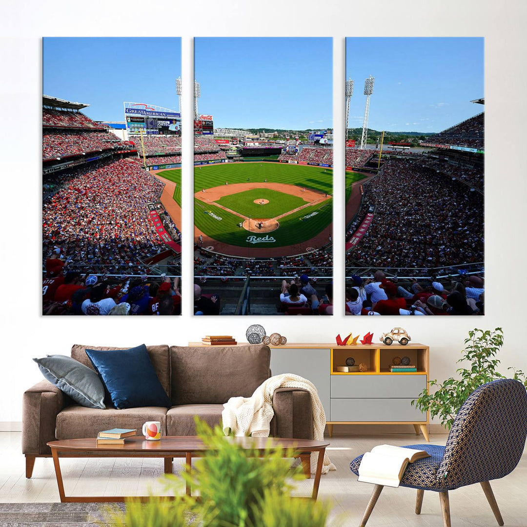 American Ball Park Cincinnati Reds Stadium Wall Art Canvas Print