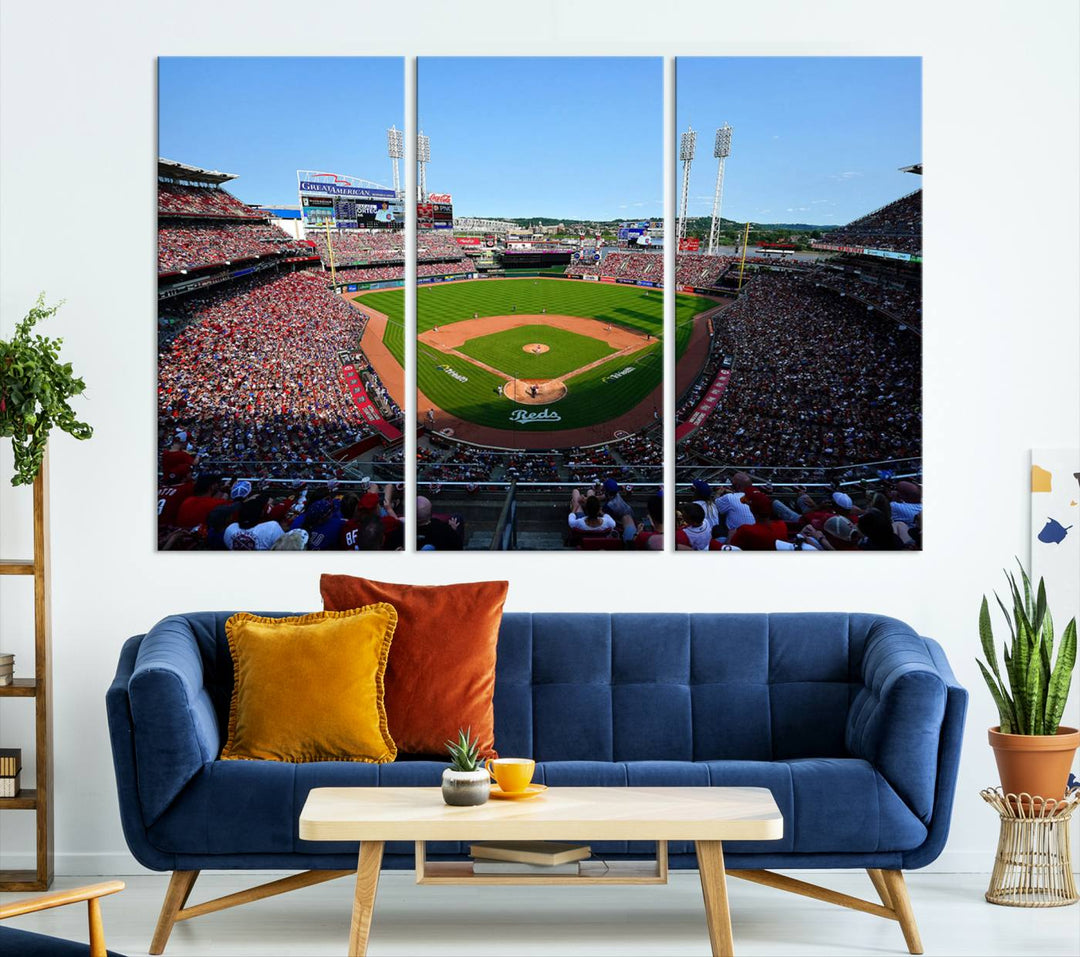 American Ball Park Cincinnati Reds Stadium Wall Art Canvas Print