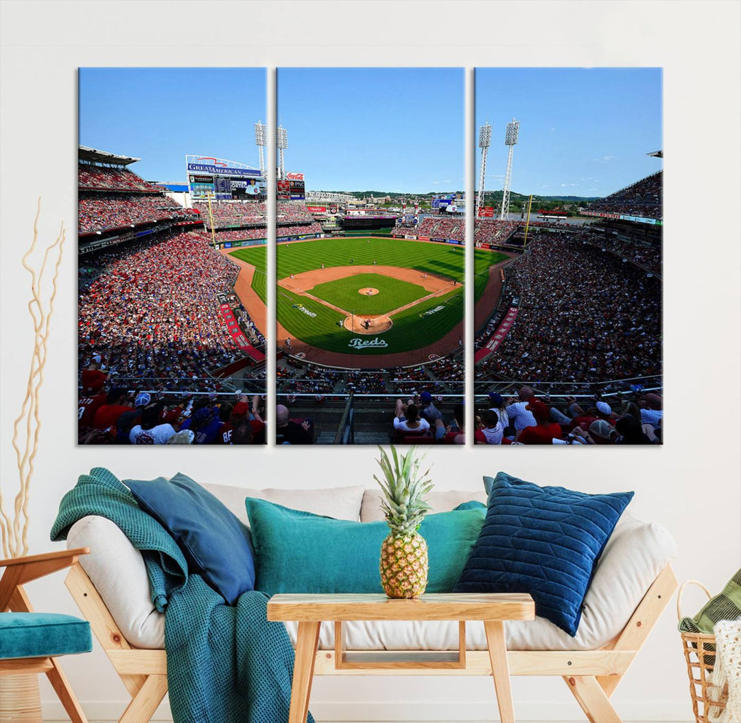 American Ball Park Cincinnati Reds Stadium Wall Art Canvas Print