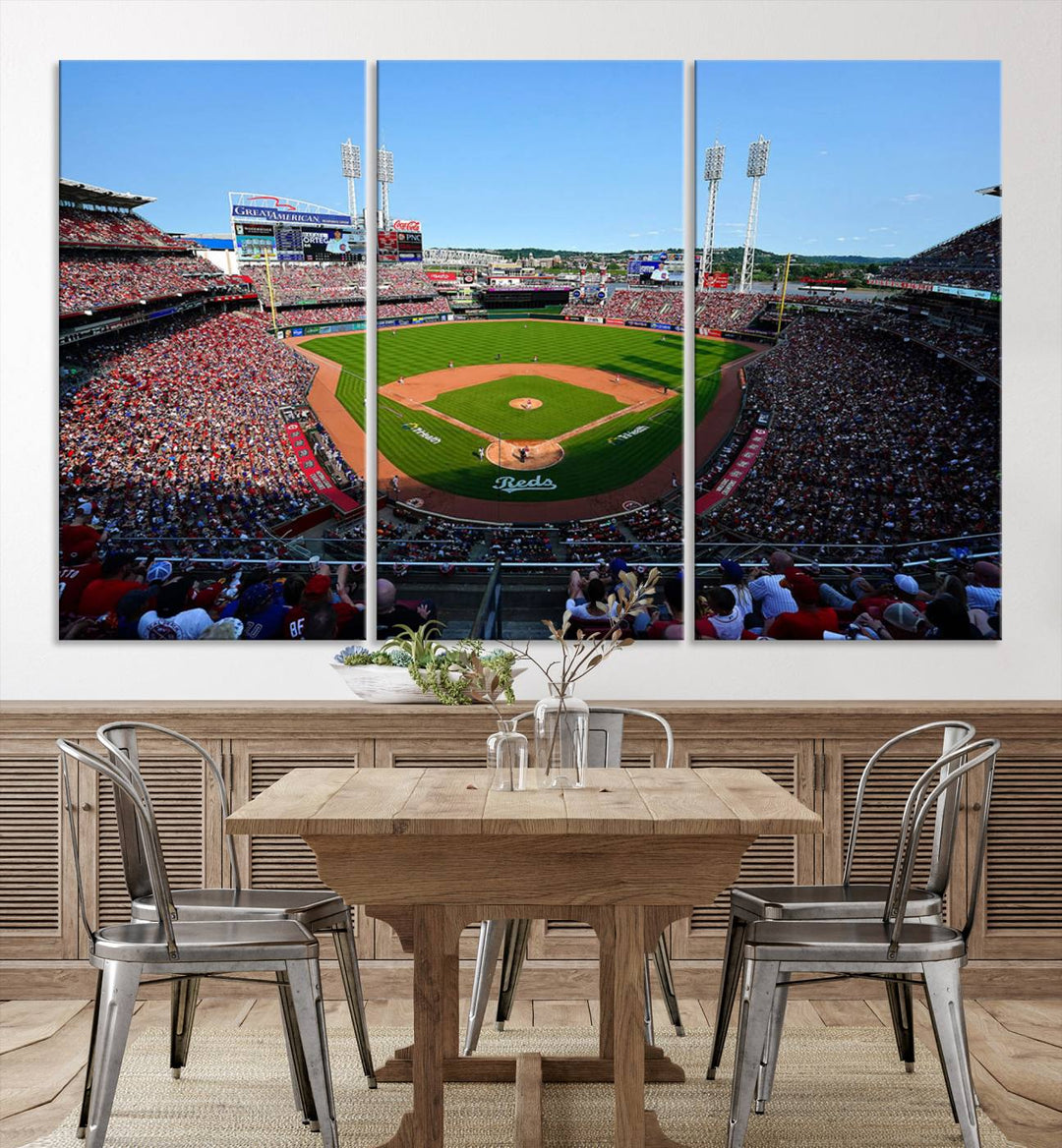 American Ball Park Cincinnati Reds Stadium Wall Art Canvas Print