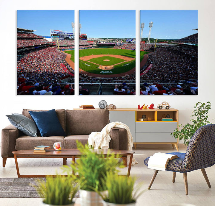 American Ball Park Cincinnati Reds Stadium Wall Art Canvas Print