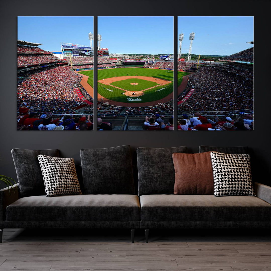 American Ball Park Cincinnati Reds Stadium Wall Art Canvas Print