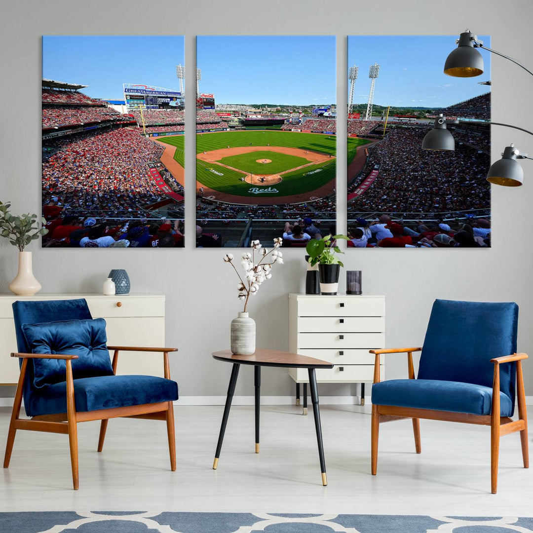 American Ball Park Cincinnati Reds Stadium Wall Art Canvas Print