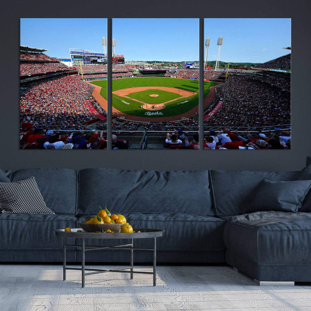 American Ball Park Cincinnati Reds Stadium Wall Art Canvas Print