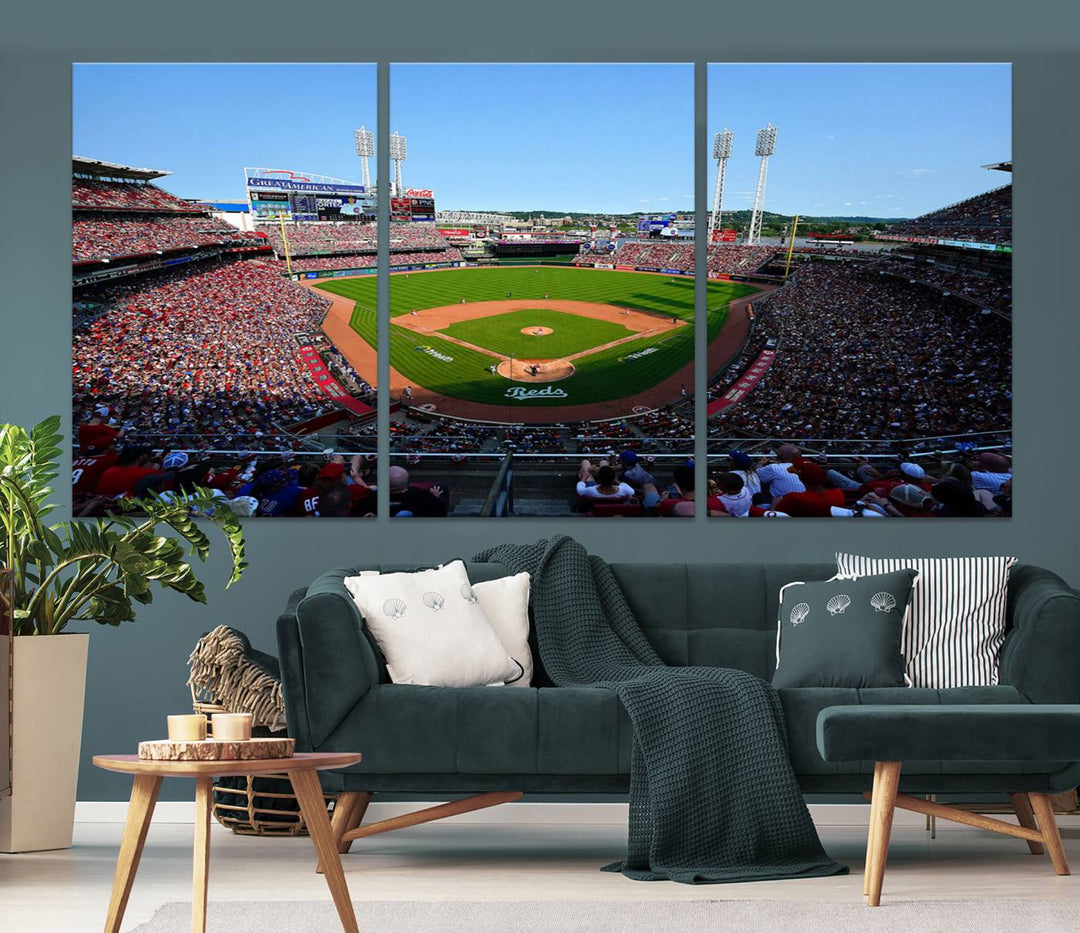 American Ball Park Cincinnati Reds Stadium Wall Art Canvas Print