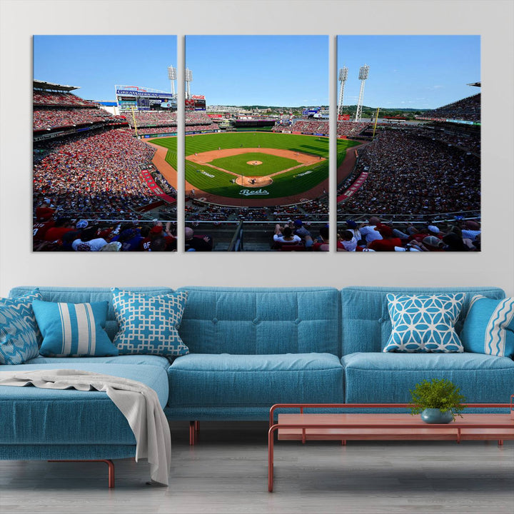 American Ball Park Cincinnati Reds Stadium Wall Art Canvas Print