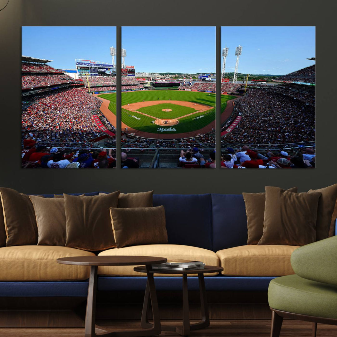 American Ball Park Cincinnati Reds Stadium Wall Art Canvas Print