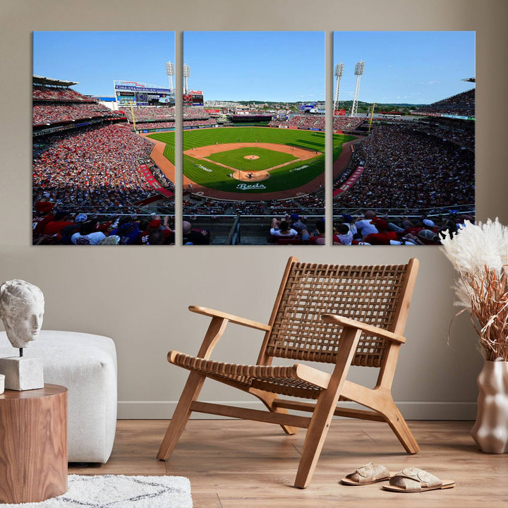 American Ball Park Cincinnati Reds Stadium Wall Art Canvas Print