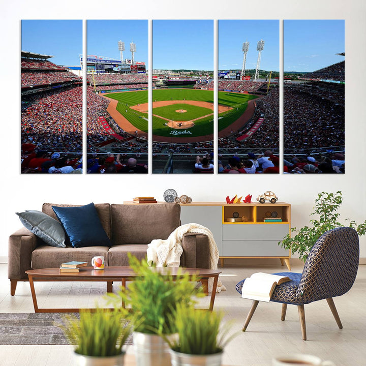 American Ball Park Cincinnati Reds Stadium Wall Art Canvas Print