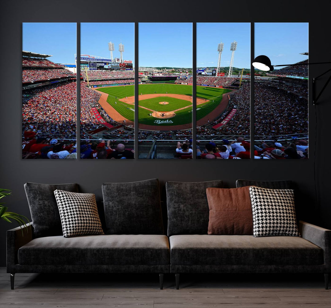 American Ball Park Cincinnati Reds Stadium Wall Art Canvas Print