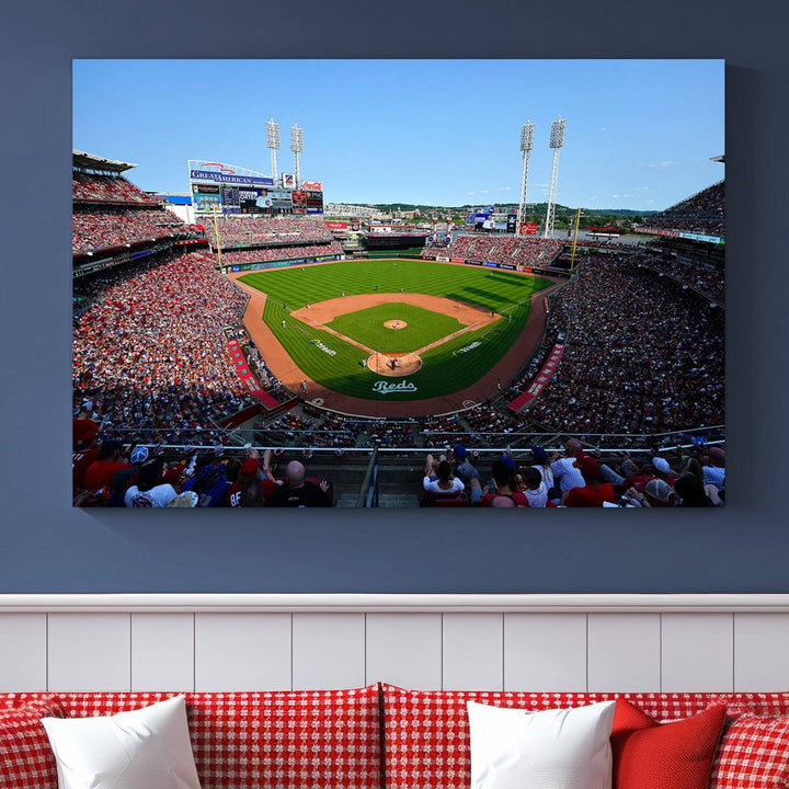 American Ball Park Cincinnati Reds Stadium Wall Art Canvas Print