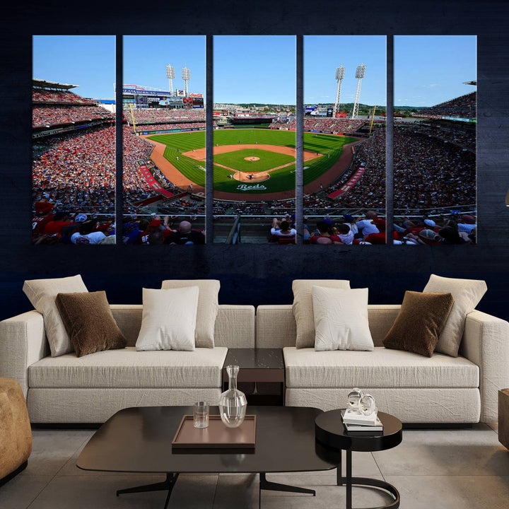 American Ball Park Cincinnati Reds Stadium Wall Art Canvas Print