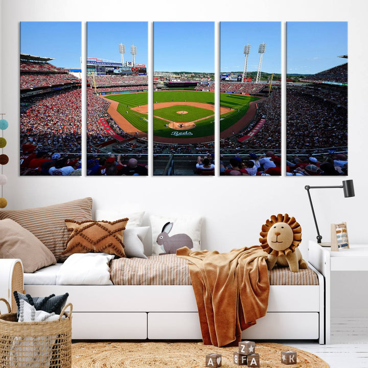 American Ball Park Cincinnati Reds Stadium Wall Art Canvas Print