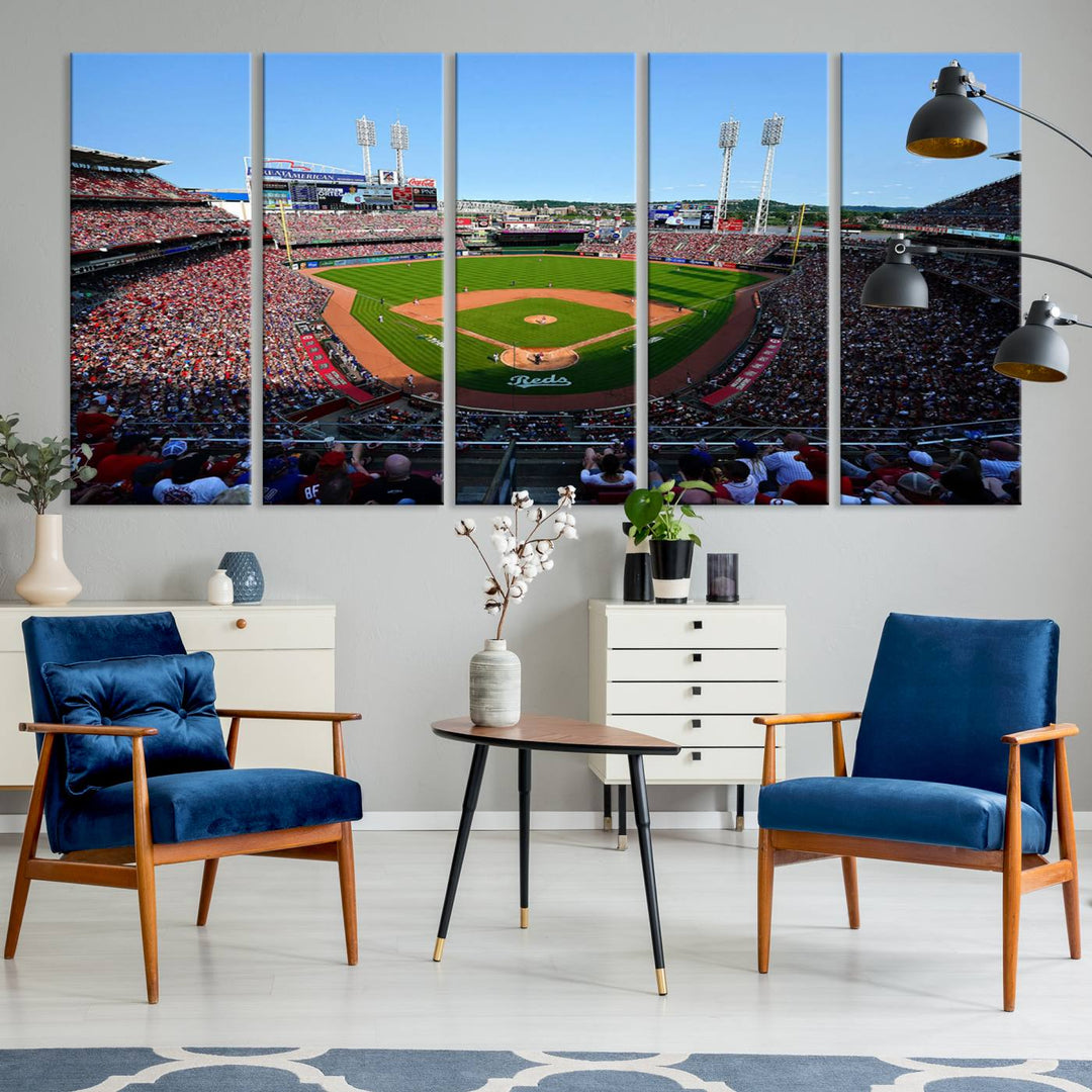 American Ball Park Cincinnati Reds Stadium Wall Art Canvas Print