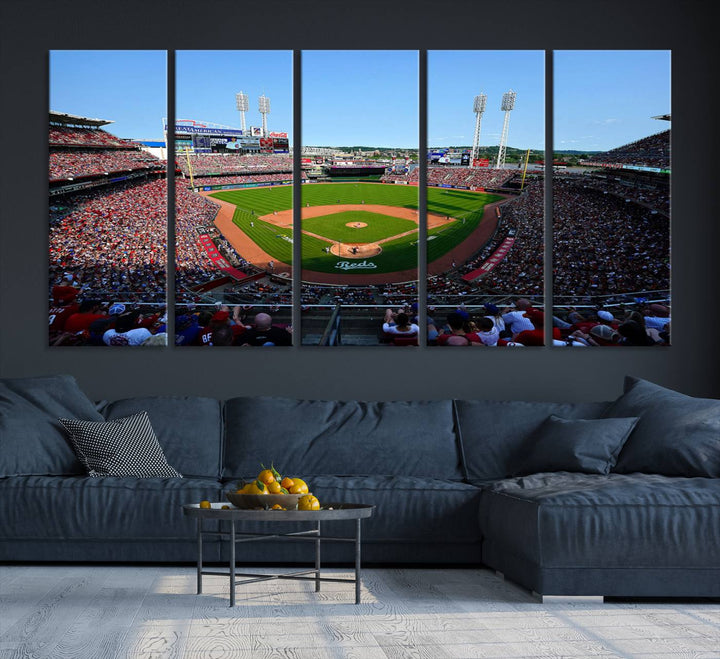 American Ball Park Cincinnati Reds Stadium Wall Art Canvas Print