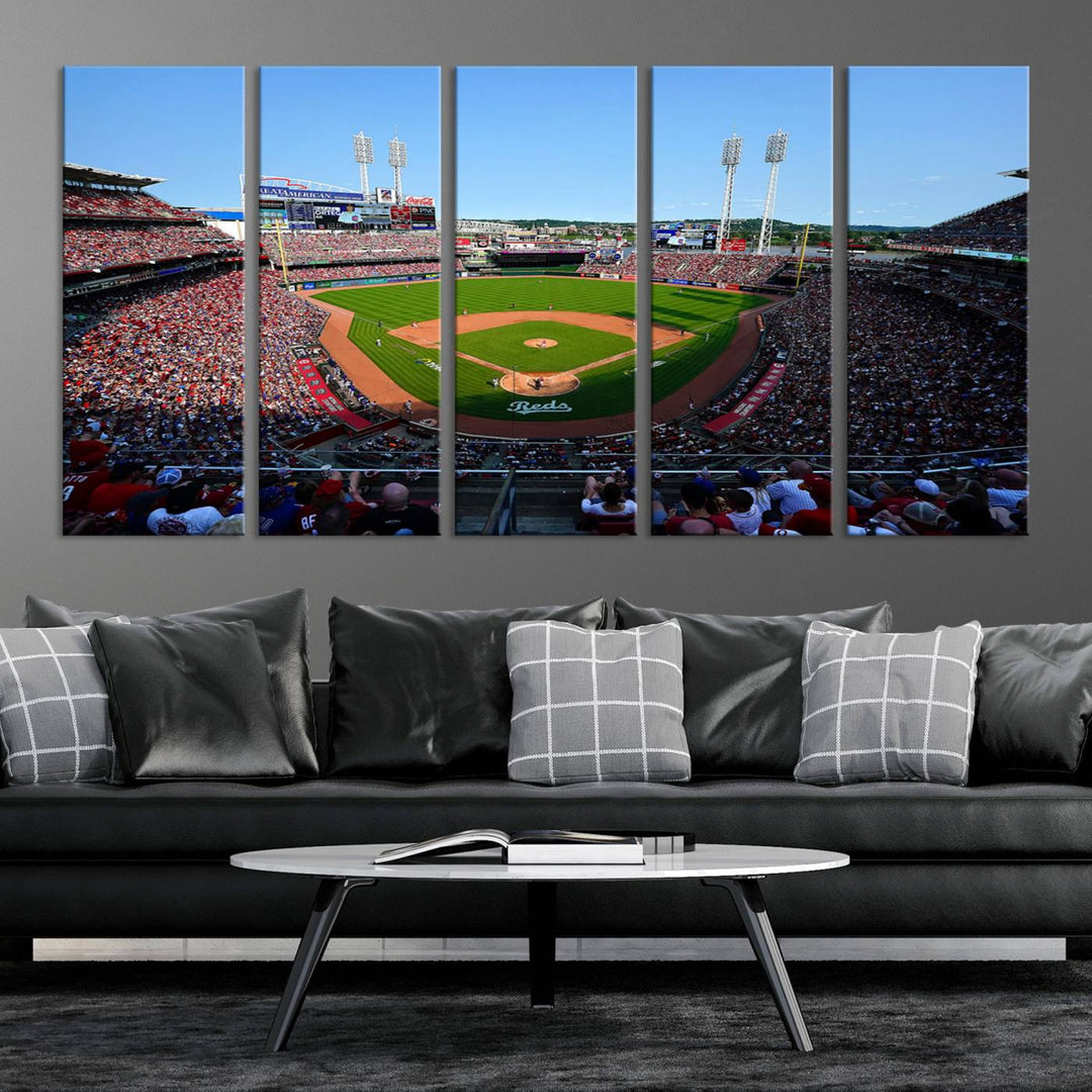 American Ball Park Cincinnati Reds Stadium Wall Art Canvas Print