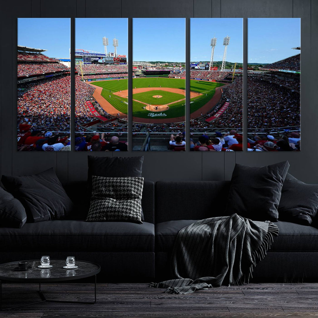 American Ball Park Cincinnati Reds Stadium Wall Art Canvas Print