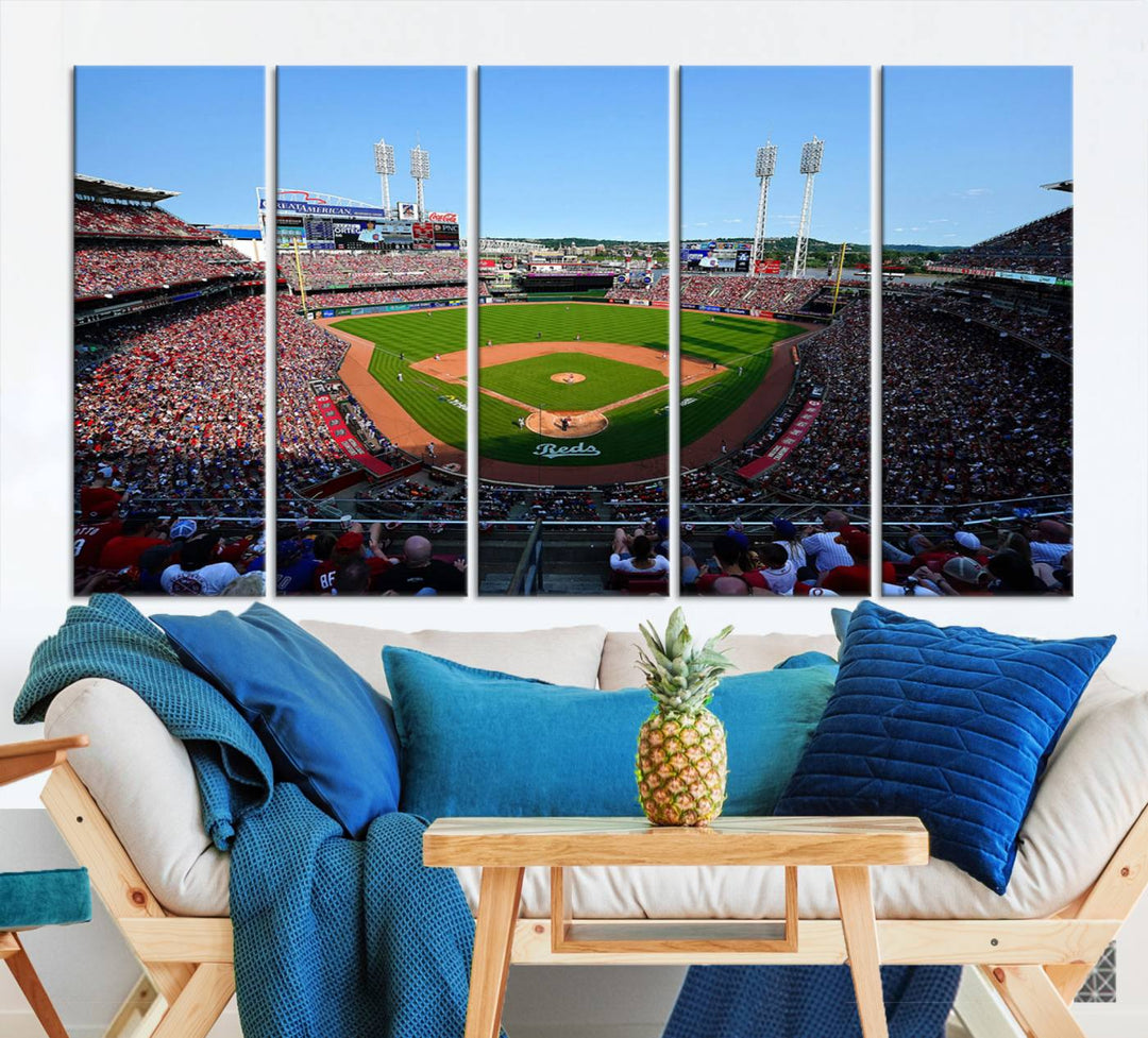 American Ball Park Cincinnati Reds Stadium Wall Art Canvas Print