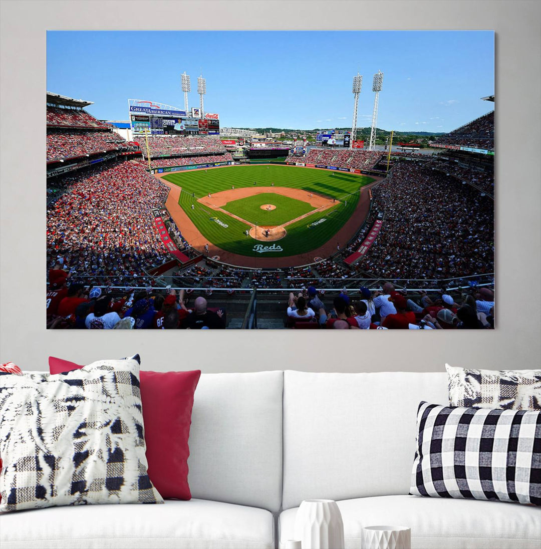 American Ball Park Cincinnati Reds Stadium Wall Art Canvas Print