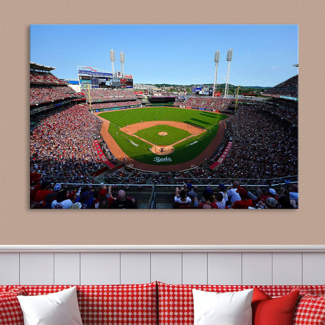 American Ball Park Cincinnati Reds Stadium Wall Art Canvas Print