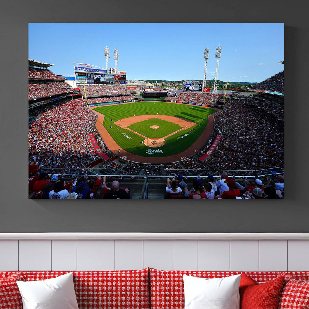 American Ball Park Cincinnati Reds Stadium Wall Art Canvas Print