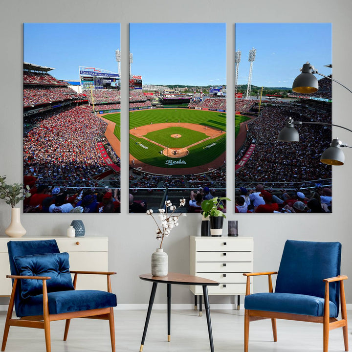 American Ball Park Cincinnati Reds Stadium Wall Art Canvas Print