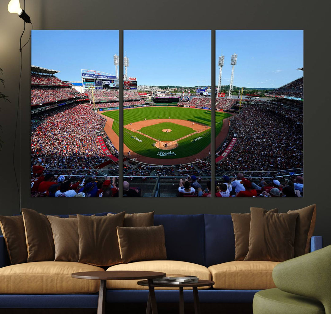 American Ball Park Cincinnati Reds Stadium Wall Art Canvas Print