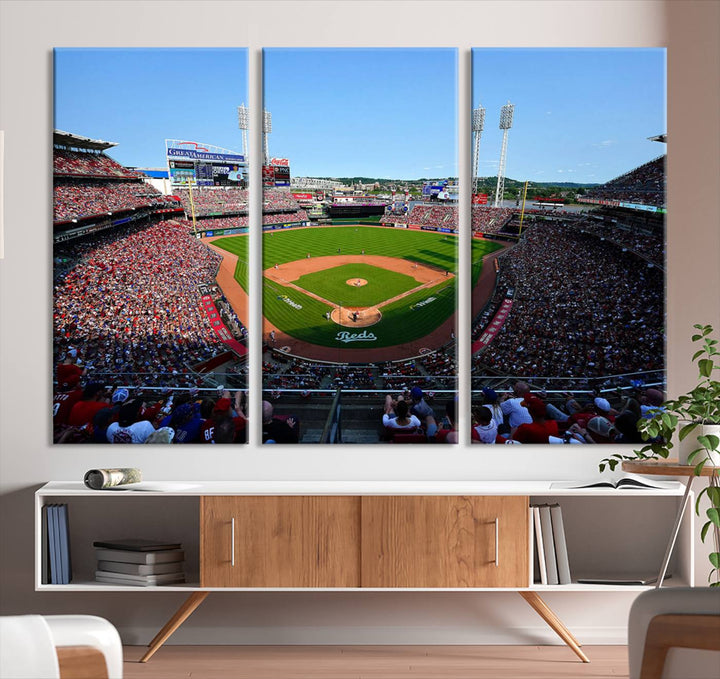 American Ball Park Cincinnati Reds Stadium Wall Art Canvas Print