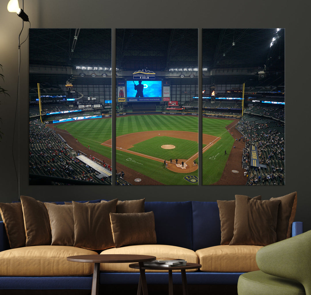 American Family Field Milwaukee-Brewers Baseball Stadium Wall Art Canvas Print