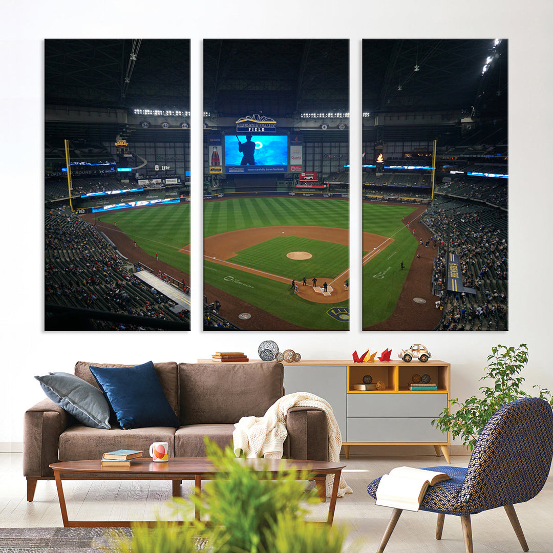 American Family Field Milwaukee-Brewers Baseball Stadium Wall Art Canvas Print