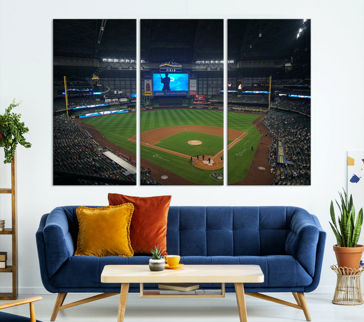 American Family Field Milwaukee-Brewers Baseball Stadium Wall Art Canvas Print