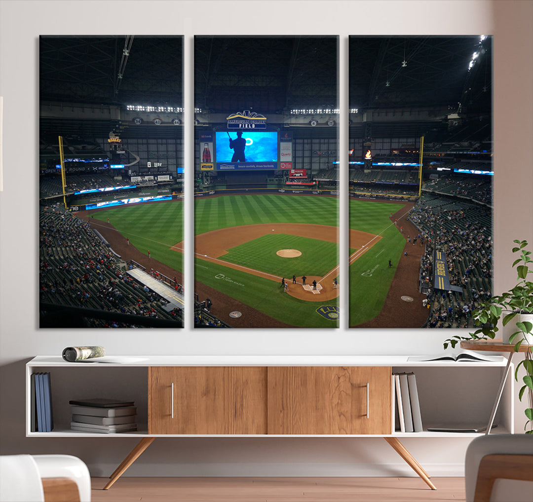 American Family Field Milwaukee-Brewers Baseball Stadium Wall Art Canvas Print