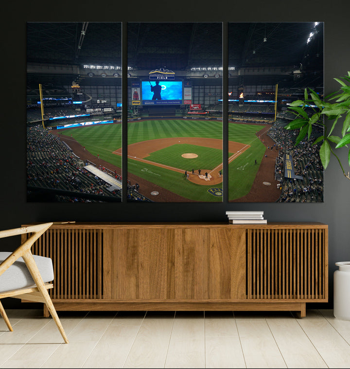 American Family Field Milwaukee-Brewers Baseball Stadium Wall Art Canvas Print