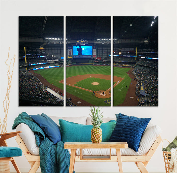 American Family Field Milwaukee-Brewers Baseball Stadium Wall Art Canvas Print