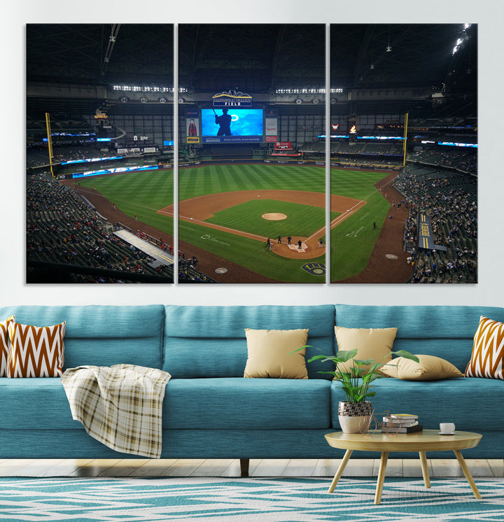 American Family Field Milwaukee-Brewers Baseball Stadium Wall Art Canvas Print