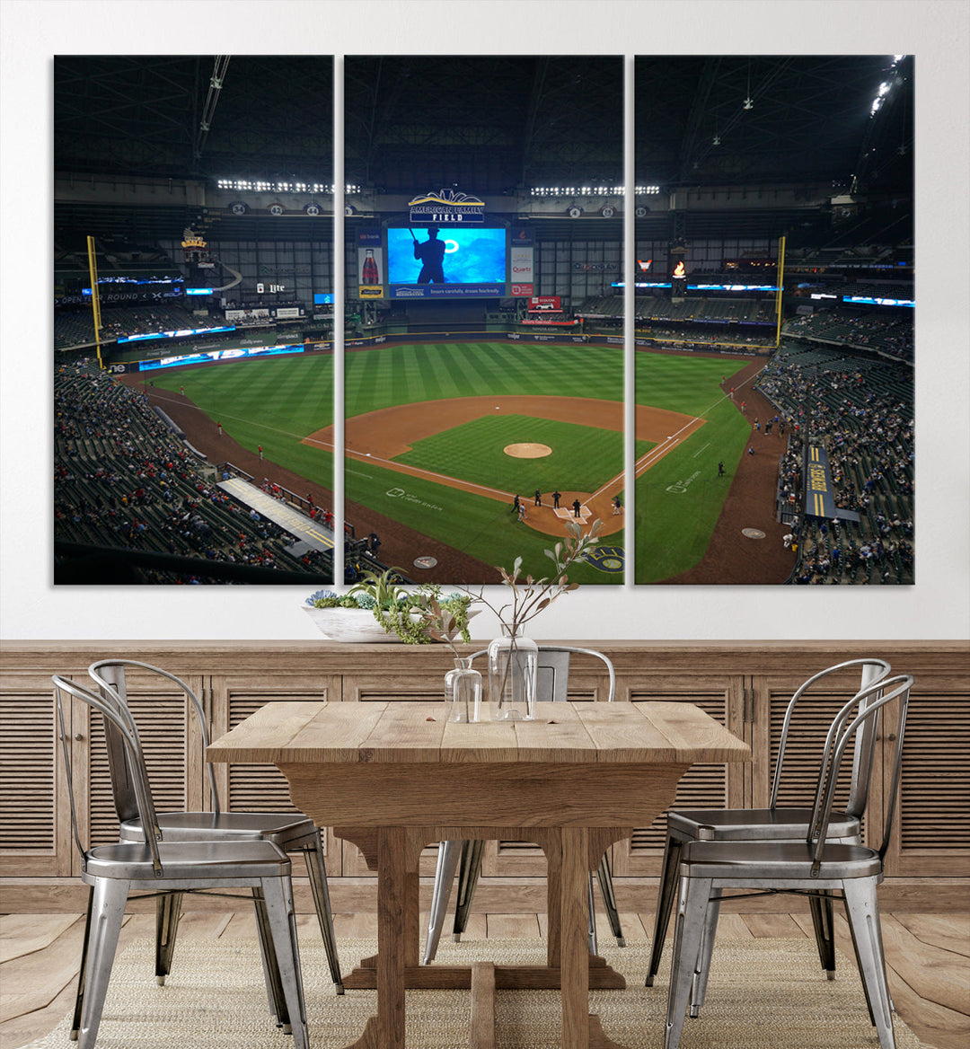 American Family Field Milwaukee-Brewers Baseball Stadium Wall Art Canvas Print