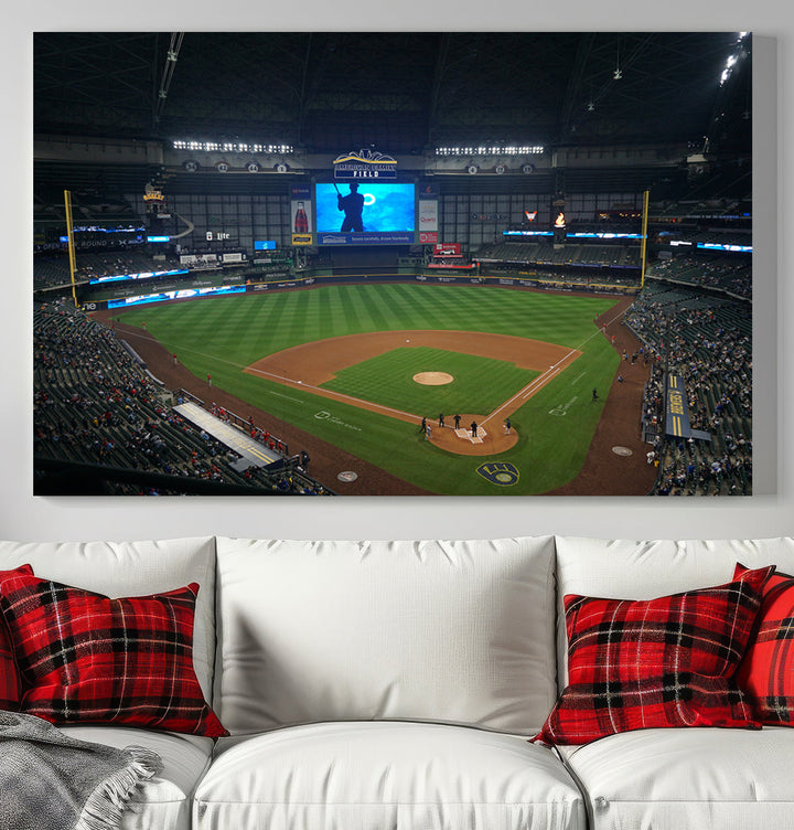 American Family Field Milwaukee-Brewers Baseball Stadium Wall Art Canvas Print