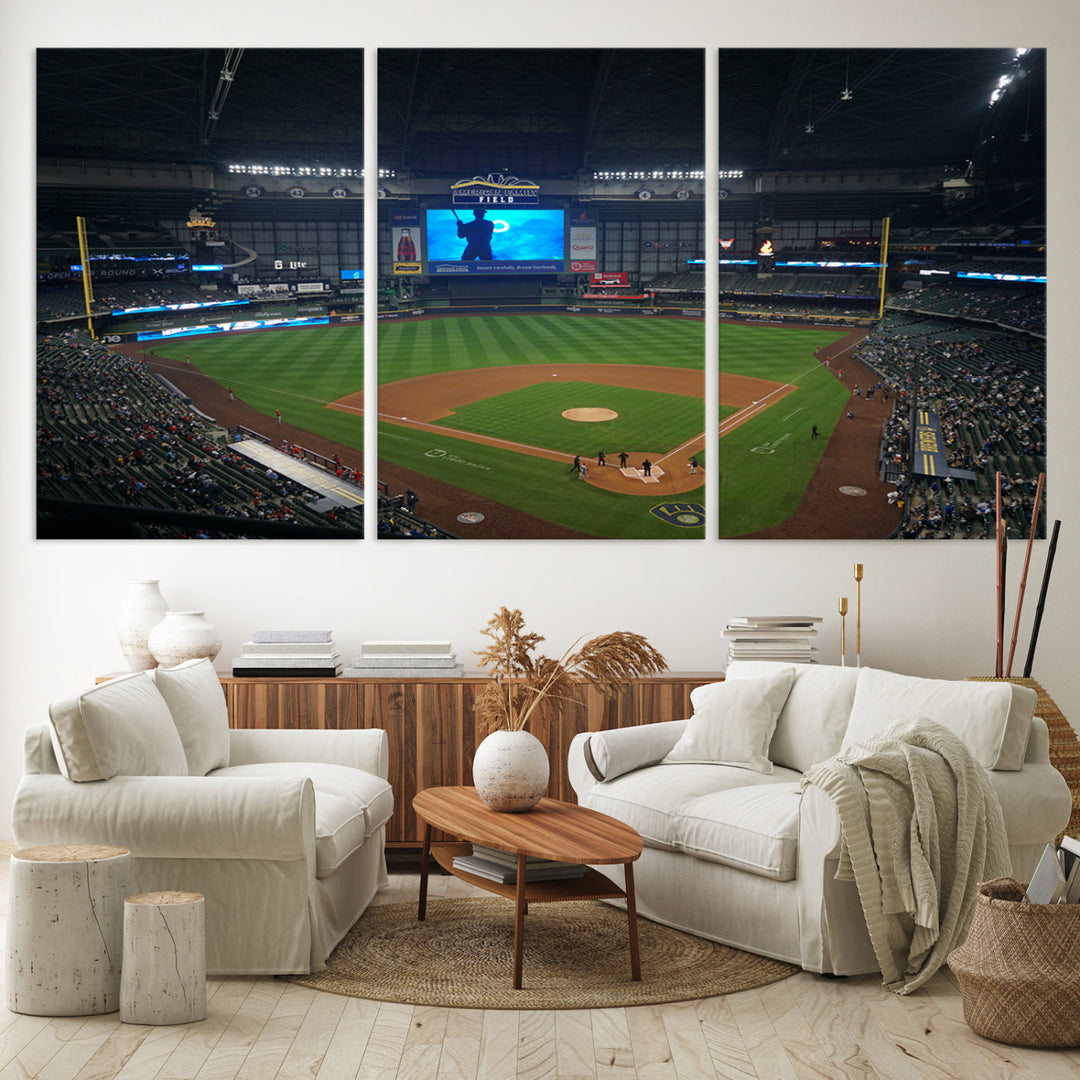 American Family Field Milwaukee-Brewers Baseball Stadium Wall Art Canvas Print