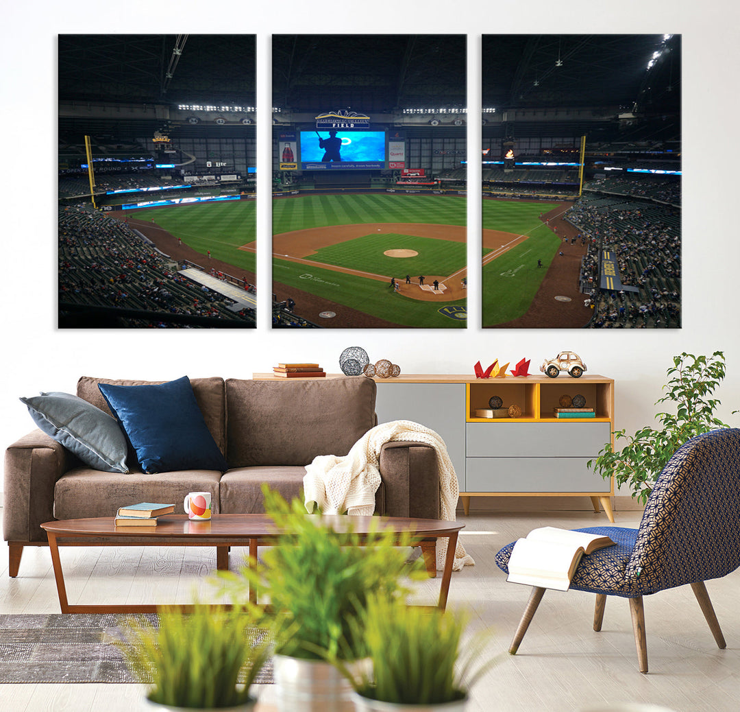 American Family Field Milwaukee-Brewers Baseball Stadium Wall Art Canvas Print